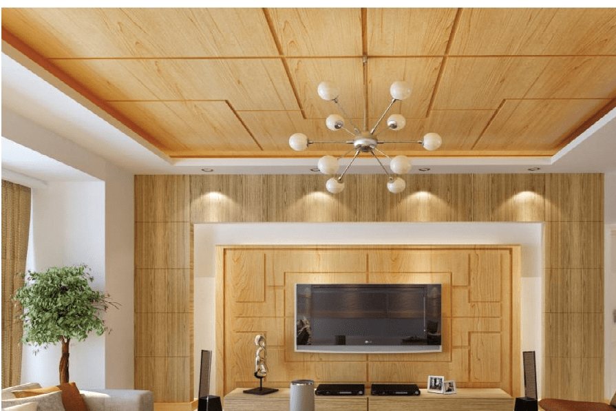 Trần tôn lạnh vân gỗ mang lại không gian nội thất sang trọng