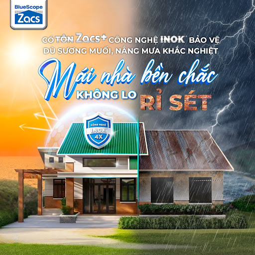 Tôn Zacs công nghệ Inok khuất phục rỉ sét